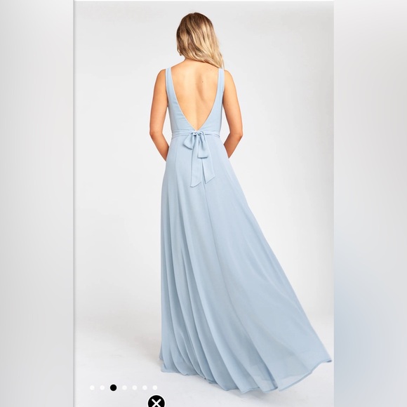 Jenn maxi dress from show me your mumu size large but hemmed steel blue chiffon - Picture 1 of 13